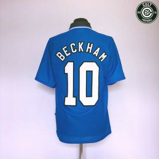 Beckham 10 Manchester United Vintage Umbro Away Football Shirt 1996/97 (m)