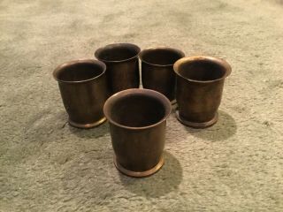 Vintage Wwii Trench Art Cannon Bullet Shell Shot Glass Set 1