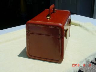 Vintage Brown Samsonite Train Case Cosmetic Travel Suitcase with Tray 2