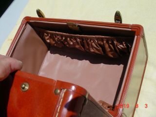 Vintage Brown Samsonite Train Case Cosmetic Travel Suitcase with Tray 8