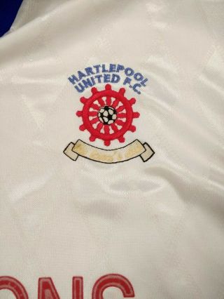 Hartlepool United 1997/98 Away Football Shirt Match Worn 7 Sleeve Patch Vintage 2