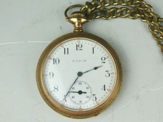 Elgin Open - Face Gold - Filled Antique Pocket Watch Cwc Co 1711279 Parts