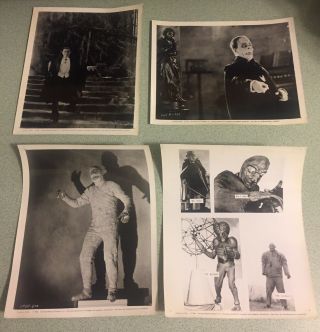4 Vintage 1964 Universal Monsters Photo Dracula Mummy Phantom Opera