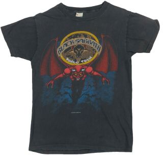 Vintage Black Sabbath Ozzy Osbourne T - Shirt Small 1981 Mob Rules Tour Concert