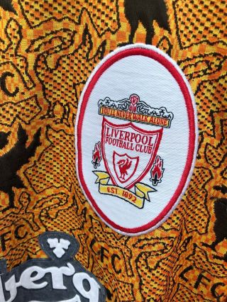 Liverpool Vintage Reebok Goalkeepers Football Shirt Carlsberg Jersey 1996/97 M 4