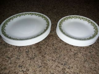 16 Vintage Luncheon & Bread Plates Spring Blossom Crazy Daisy Green Corelle