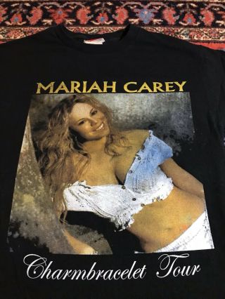 Vintage Mariah Carey T Shirt 2003 Charmbracelet Tour Black Rap Tee