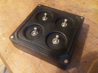 Vintage Industrial Cast Iron 4 Gang Light Switch,  Restored & Ready To Fit