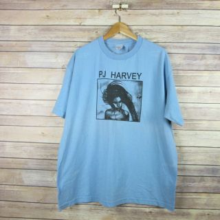 Pj Harvey Vintage Late 1990s T Shirt Sz Xl Concert Band Tour Blue