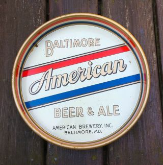 Vintage 13 " Baltimore Maryland American Brewery Beer And Ale Serving Tray Sign
