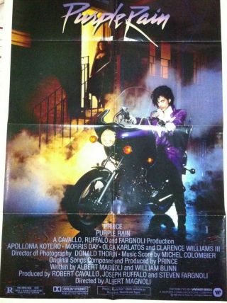 Prince Purple Rain Vintage Movie Promo Poster - Very Rare