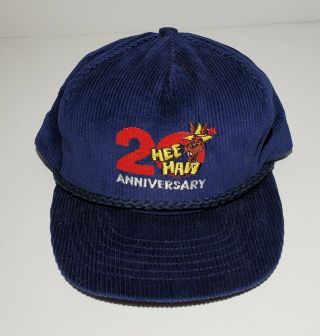 Vintage 80’s Hee Haw Tv Show Corduroy Snapback Hat Rope 20th Anniversary Usa