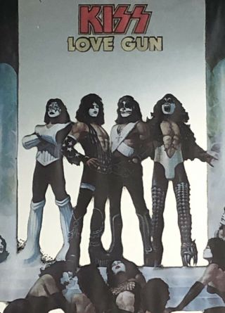 KISS VINTAGE LOVE GUN CARNIVAL MIRROR 1977 AUCOIN 12x12 2