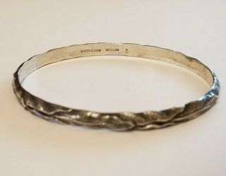 Vintage Sterling Silver Bangle Bracelet - S.  Kirk & Son,  Leaf And Vine Pattern