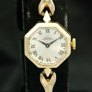 Girard Perregaux Solid 14k Gold Octagon Ladies Watch Vtg Rare Windup Swiss Vtg