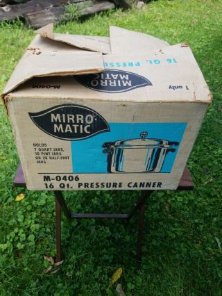 Vintage Mirro Matic M - 0406 16 Quart Heavy Duty Aluminum Pressure Cooker Canner