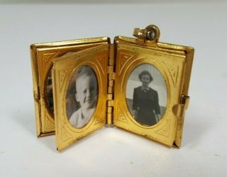 Antique/vintage Haunted Photo Mourning Locket Book Children Family Photos Spirit