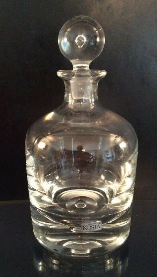 Vintage Kosta Boda Sweden Crystal Decanter Controlled Bubble 9 " Height