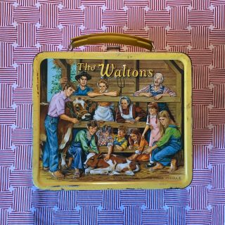 1973 Vintage " The Waltons " Metal Lunch Box - - Aladdin Ind.  No Thermos