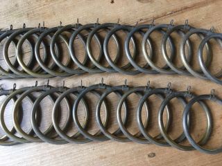 Curtain Rings Antique Brass Victorian Vintage Old Rail Hanging Bracket X27 63mm