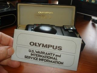 VINTAGE OLYMPUS XA2 35MM RANGEFINDER CAMERA WITH A11 FLASH & BOX CD 8