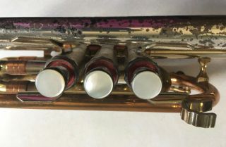 Vintage Getzen Deluxe Tone Balanced Trumpet Tri Color Elkorn WI 42206 6