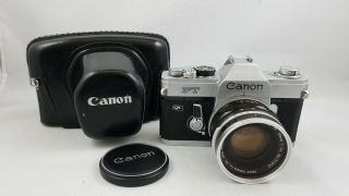 Canon Ft Ql 35mm Slr (vintage Camera) With Canon Fl 50mm F/1.  4 Lens