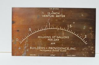 Vintage Heavy Gauge Bronze/brass Venturi Water Meter Dial/face Plate Steampunk