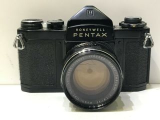 Vintage Pentax Honeywell 35mm Slr Film Camera W/ - Takumar F/1.  8/55 Lens