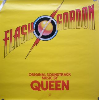 Rare Queen Flash Gordon 1980 Vintage Music Record Store Promo Poster