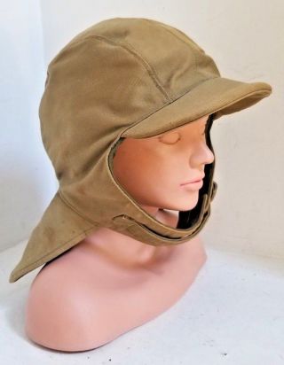Vintage 1940s Us Navy Deck Jacket Visor Cap Hood Wwii Usn Size: 7 Hat -