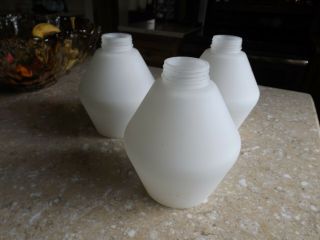 Vintage Danish Modern White Glass Shades Globes (3) Parts For Tension Pole Lamp