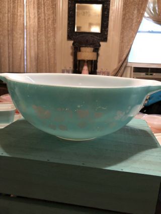 Rare Vintage JAJ Pyrex Blue Turquoise Gooseberry 444 Mixing Bowl 7