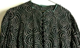 Antique Art Deco Silk Multi - Color Dress Gorgeous Swirl Pattern - Clothing Outfit