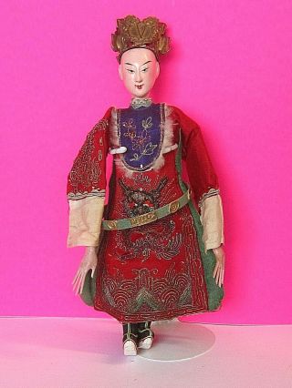 Antique Vintage Carved Wood Wooden Oriental Chinese Opera Doll