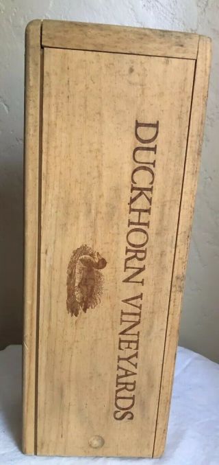 Vintage Wood Wooden Duckhorn Vineyards Napa Valley Duck Horn Wine Crate Box