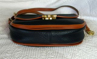 Vintage Dooney and Bourke Compartment Shoulder Bag U.  S.  A.  Black or Dark Navy 4