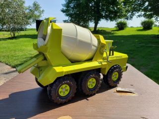 Vintage Mighty Tonka Ready Mixer Cement Truck Lime Green Metal Pressed steel 7