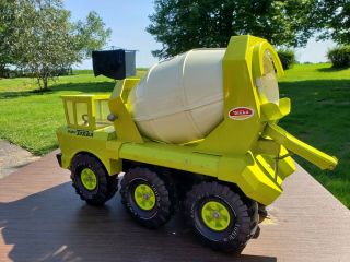 Vintage Mighty Tonka Ready Mixer Cement Truck Lime Green Metal Pressed steel 8