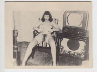 Rare Vintage 50s Drunken Nude Bettie Page 4x3