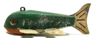 Rare Early Chester Buss Trout Folk Art Fish Spearing Decoy Ice Fishing Lure