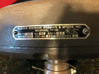 Vintage Robin Myers Hunter 22272 120v Ceiling Fan Motor Brown 2.  5 Amp 60 Hz