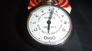 Vintage 1975 ✔n.  A.  W.  C.  C.  Pocket Watch Lake Erie Chapter No.  28 Cleveland Ohio