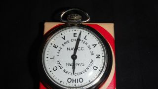 Vintage 1975 ✔N.  A.  W.  C.  C.  Pocket Watch Lake Erie Chapter No.  28 CLEVELAND OHIO 5