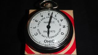 Vintage 1975 ✔N.  A.  W.  C.  C.  Pocket Watch Lake Erie Chapter No.  28 CLEVELAND OHIO 6