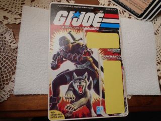 Vintage 1985 G.  I.  Joe Commando Code Name Snake Eyes Card Back W/file Card - Hasbro