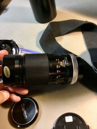 VTG Canon AE - 1 35mm SLR Camera w/ 50mm 1:1.  8 Lens,  Canon FD 200mm f/4 S.  S.  C. , 7