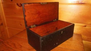 Vintage Wooden Handmade Document Box With Lock