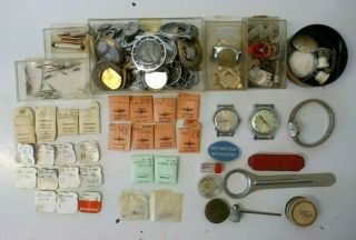 Vintage Swiss Watch Parts,  Cases,  Movements,  Lugs,  Jewels,  Faces,  Crystals,  Tool