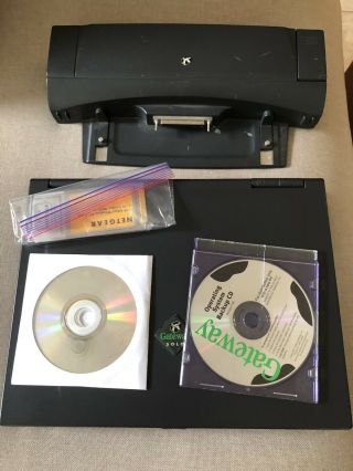 Vintage Gateway Solo 9300 Laptop W/ Docking Station DVD WiFI Card Recovery Disks 2